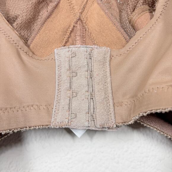 Glamorise Womens Size 36H Magic Lift Minimizer Bra Brown Comfort Straps Wireless - Picture 7 of 9